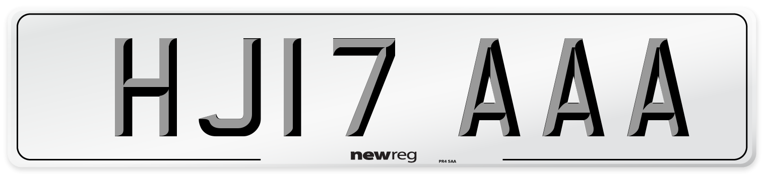 HJ17 AAA Number Plate from New Reg